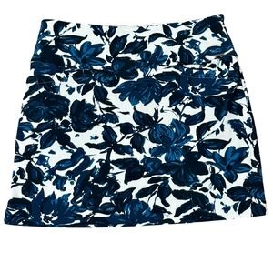 S.C. & CO. Womens Large-Floral Skort Navy Blue White Active Golf Tennis Skirt